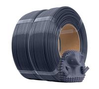 eSUN PLA+ Filamento de Recambio 1,75 mm, Precisión Dimensional +/- 0,03 mm, 1 kg por Bobina, 2 Bobinas para Impresoras 3D,Gris y gris