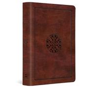 ESV Large Print Compact Bible, Red Letter: English Standard Version Compact, Trutone Brown, Mosaic Cross