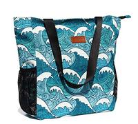 ESVAN - Bolso de hombro grande tipo tote resistente al agua, original, para gimnasio, playa, viajes, bolsas diarias mejoradas, estampado floral, L, Moda
