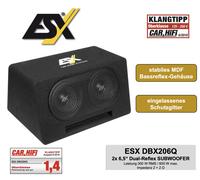 ESX DBX-206Q DBX Dual Bass Reflex Carcasa Sub 2 x 16,5 cm (6,5") 600 vatios