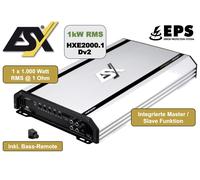 ESX HXE2000.1Dv2 Mono 1 Canal Clase D Digital Amplificador 2000 Vatios para Auto