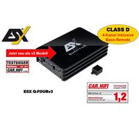 ESX Q-FOURv3 4-Kanal Clase D Digital Amplificador 480 Vatios RMS Con Mando
