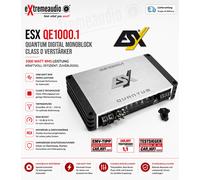 ESX QE1000.1 Mono Digital 1 Canal Amplificador 1000W RMS + Bass Control Remoto