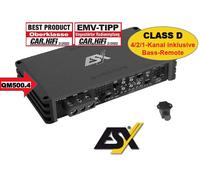 ESX Qm500.4 Clase D 4-Kanal Digital Amplificador 500 Vatios RMS + Bajo Mando