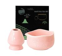 ESYFOR Tazón de Cerámica Matcha, 2 Piezas Tazón de Té Matcha Chawan con Boquilla de Vertido Tradicional Japonesa Cuenco Te Matcha para Principiantes, Amantes de Bricolaje