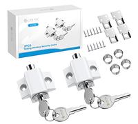 eSynic 2 Piezas Cerraduras de Ventanas/Puertas Seguridad para Niño, Cerradura de Seguridad con Perno de Ventana 2 vías de Instalación para Familia Restrictor de Ventana para Niño Patio-Blanco