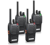eSynic 4PCS Walkie Talkies Recargables, Walkie Talkie de Largo Alcance para Adultos 16 Canales Función VOX Walkie Talky con Auriculares Originales, Casa, Hotel, etc.