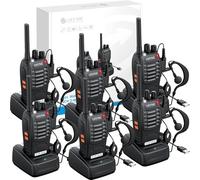 eSynic 6PCS Walkie Talkies de Larga Distancia con Auriculares Walkie-Talkie Profesional 16 Canales 1500mAh con Cargador USB Soporta VOX para Sobrevivir en el Campo Ciclisimo