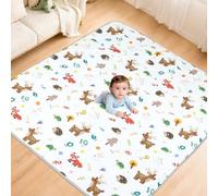 eSynic Alfombra de Juego Bebé Plegable Acolchada Antideslizante Alfombra de Gateo Educativa con Animales y Números Tapete Infantil Lavable para Bebés y Niños 1 a 3 Años Interior 150×180cm
