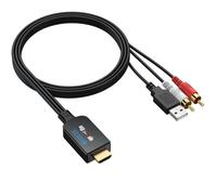 eSynic Cable HDMI eARC ARC a RCA Adaptador Audio TV a Amplificador Extractor Audio HDMI ARC a RCA Estéreo PCM Convertidor HDMI ARC Adapter con Control CEC para Altavoces Activos 1.5m USB Plug and Play