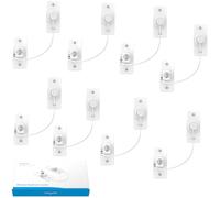 eSynic Cerraduras de ventana sin perforación, paquete de 8 limitadores de ventana de UPVC que se adhieren a un fuerte soporte adhesivo que no deja marcas, 2 formas de fijación, cerraduras de seguridad