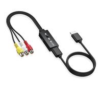 eSynic Convertidor RCA a HDMI con cable HDMI de 50cm, 4:3/16:9 Interruptor