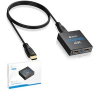 eSynic HDMI Splitter 4K/30HZ HDMI Amplificador 1 Entrada y 2 Salidas con Cable HDMI de 1 m y Cable USB-C HDCP 1.4 Soporta 4K& Full HD para HDTV PS4 Reproductor de BLU-Ray Laptop etc