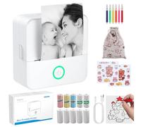 eSynic Impresora Térmica Portátil Bluetooth Mini Impresora Térmica Sin Tinta 200 dpi Impresora Portátil para Móvil 57 mm para Fotos Notas y Etiquetas Impresora Térmica para Imprimir Texto y Stickers