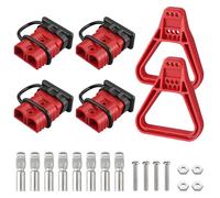 eSynic Kit de Conector Anderson de 175 A - 4 Conectores de Batería, Enchufe de Conexión Rápida de 600 V, Cables de Puente Con Mango y Cubierta Para Remolque