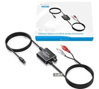 eSynic Óptico a RCA Convertidor 192kHz DAC con Control de Volumen Convertidor Digital a Analógico SPDIF a RCA con Cable USB Óptico RCA Convertidor Óptico a Analógico para HDTV Blu Ray DVD ect