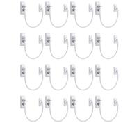 eSynic Paquete de 16 limitadores de apertura de ventana y cerraduras de ventana para niños - Restrictores de ventana para ventanas de UPVC/PVC con cable de 19 cm | Restrictor de ventana de gato y