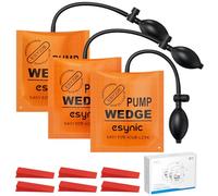 eSynic Paquete de 3 bolsas de aire inflables de TPU suave para puerta de elevación, bolsas de aire de cuña de aire para puerta, bolsas de carga de 134 kg con 6 cuñas de plástico, color naranja