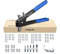 eSynic Remachadora con Remaches de 86 Piezas Pistola Remachadora Profesional con M3, M4, M5, M6, M8 Tuerca de Remache Herramienta Robusta y Ergonómica para Trabajos de Reparación