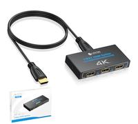 eSynic Splitter HDMI 1 Entrada 3 Salidas Distribuidor HDMI 4K@30HZ 15,5mm Carcasa de Metal Plug and Play Distribuidor HDCP 1.4 Hdcp Bypass Soporte Dolby/DTS para HDTV PC BLU-Ray PS3 PS4 PS5 Xbox DVD