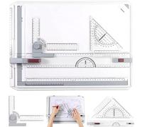 eSynic Tablero de Dibujo A3, Drawing Board 50.2 x 36.8cm Mesa de Dibujo Multifuncional con Movimiento Paralelo y Angulo de Medición Ajustable para Estudiantes, Ingenieros, Arquitectos