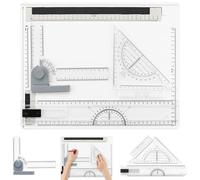 eSynic Tablero de Dibujo A4 Drawing Board 37 x 30cm Mesa de Dibujo Multifuncional con Regla Paralela Giratoria Ajustable Base Antideslizante Portátil para Estudiantes Ingenieros Arquitectos