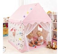 eSynic Tienda Campaña Infantil Casita Infantil Exterior Tienda de Juego para Niños con Toldo Tienda de Juegos Interior con Colchón y Luces Rincón Acogedor para Niños Playhouse Infantil Casa de Juegos