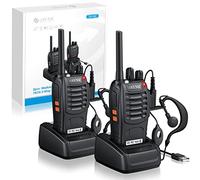 eSynic Walkie Talkies Radio de 2 vías PMR446MHz Walkie Talkie de Largo Alcance con 2 Piezas Auriculares Originales Walky Talky 16CH Banda Única Compatible con Luz LED VOX para Ciclismo y Senderismo