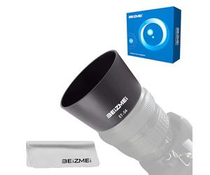 ET-54 - Parasol para objetivo de cámara compatible con Canon EF 55-200mm f/4.5-5.6 II USM y EF 80-200mm f/4.5-5.6 II+paño de limpieza de lentes
