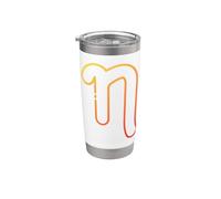 Eta minúscula - Séptima letra del alfabeto griego Vaso térmico de acero inoxidable de doble pared
