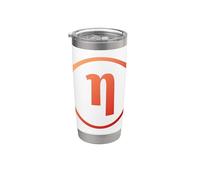 Eta minúscula - Séptima letra del alfabeto griego Vaso térmico de acero inoxidable de doble pared