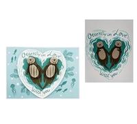 ETA Tarjeta desplegable 3D de Otterly in Love, tarjeta desplegable de amor 3D, tarjetas emergentes de animales 3D para el día de San Valentín, boda, aniversario, amor, romance, L19