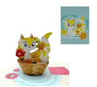 ETA Tarjetas 3D de feliz cumpleaños para madre y gato bebé para amantes de los animales, niños, hijos, niñas, hija, nieto, tarjeta 3D feliz día de la madre, A49