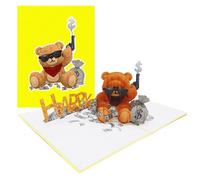 ETA Tarjetas emergentes 3D de feliz cumpleaños para amantes de los animales, niños, amigos, niños, hijo, nieto en cumpleaños, A48