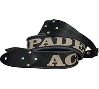 Etabeta Artigiano Toscano - Ace of Spades - Correa Guitarra y Bajo en Algodón orgánico y ganchos de cuero genuino - Made in Italy (negro lavado)