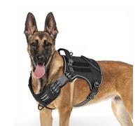 ETACCU Arnés para Perro Grande, sin tirones, táctico, con asa y Clip Frontal, Chaleco Militar Ajustable y Resistente para Perros de Raza Grande, Gran danés, Pastor alemán (XL)
