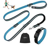 ETACCU Correa de perro con manos libres, cuerda multifuncional para perro con collares y correas de entrenamiento, doble correa reflectante para correr, caminar, sin enredos (9.8 pies), color azul