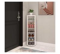 Étagère à Chaussures Rotative Étagère à Chaussures Rotative Verticale en métal avec Porte Meuble Polyvalent(blanco puro Ø32 cm, 104,9 cm, 6 capas)