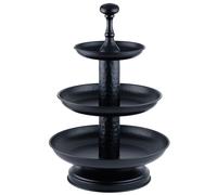 Etagere Frutero de 2 Niveles Servidor Moderno Escandinavo Negro Rosal