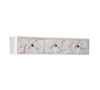 Étagère murale de Rangement Avec tiroirs, Style Rustique, en Bois massif, Blanche, 90 x 24 x 19 cm.