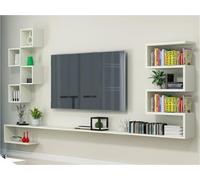 Étagère murale de Rangement cubique horizontale à plusieurs compartiments, flottante, pour Chambre, Salon ou Bureau, Blanche, Longueur 102,4 pouces