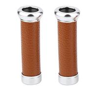ETAINGYEUN Manillar de Motocicleta de 7/8 ”22 mm, Manillar de hélice de Motocicleta de Cuero sintético Vintage marrón, Accesorios de Motocicleta de Cuero de Aluminio Antideslizantes
