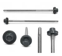 ETANCO GTR 12 SP A19 Tornillo de doble rosca autoperforante para paneles sándwich sobre acero RAL 7016 antracita EPDM arandela ETA CE SW8, 100 unidades (5,5/6,3 x 110 mm)