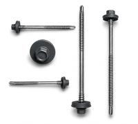 ETANCO GTR 6 SP A19 Tornillo de doble rosca autoperforante para paneles sándwich sobre acero con arandela de sellado EPDM ETA CE SW8 RAL 7016, antracita, 100 unidades (5,5/6,3-250 mm)