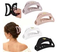 ETANEAR 4 pinzas de nube para mujer, pinzas de silicona suave de 4.2 pulgadas, agarre fuerte antideslizante, flexible para cabello fino/grueso/rizado, comodidad durante todo el día, clip de mandíbula