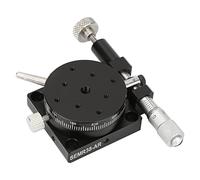 Etapa de Rotación Manual de Aleación de Aluminio, Plataforma de Ajuste Deslizante de Rodamiento de Precisión, Diámetro de Mesa de 1.5 Pulgadas, Espesor de Mesa de 0.8 Pulgadas,