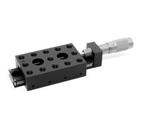 Etapa lineal manual, mesa de desplazamiento de precisión con micrómetro, carrera de 25 mm, agujero de tornillo M6 para microscopía y experimentos ópticos
