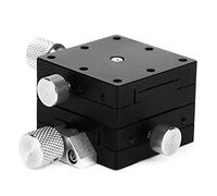 Etapa lineal manual XYFES40, mesa deslizante de de milano de ajuste fino, plataforma de aleación de aluminio de 40 x 40 mm con mango de engranaje para microscopios y equipos