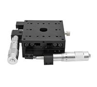 Etapas Lineales Precisas XY Micrómetro Manual, 80x80x40mm, Aleación de Aluminio Anodizado Negro - Ajuste Fino Con Cabezal Diferencial, Guía Lineal de Rodillos Cruzados, Ideal par