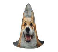 ETASUIOL Bonita capa con capucha con estampado de corgi para Halloween, disfraz de mago vampiro de la parca, estilo renacentista